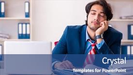  Presentation with customs office - Audience pleasing PPT theme consisting of free stress management - young handsome businessman sitting backdrop and a  colored foreground