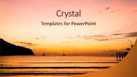  Presentation with coast - Presentation theme featuring free sunset beach - coast view unreal background background and a lemonade colored foreground