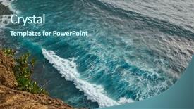  Presentation with cliff - Colorful PPT theme enhanced with free tempeltes - view of a monkey cliff backdrop and a ocean colored foreground