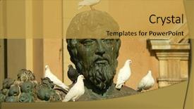  Presentation with white dove - Presentation design consisting of white doves and one grey background and a yellow colored foreground