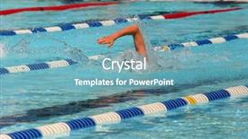  Presentation with racing diversity race ethnicity - Amazing slide deck having free swim lanes - freestyle race backdrop and a teal colored foreground