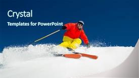 Presentation with powder - Slides featuring free switzerland - freeride in fresh powder snow background and a navy blue colored foreground