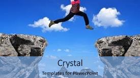  Presentation with gap - Amazing presentation theme having free switzerland - girl jumping over the gap backdrop and a  colored foreground