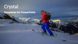  Presentation with touring - Cool new theme with free switzerland - ski touring man reaching backdrop and a  colored foreground