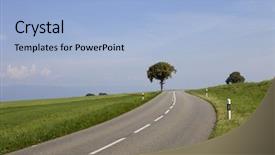  Presentation with climbing to top of mountain - Slide set consisting of free switzerland - swiss road at the top background and a light blue colored foreground