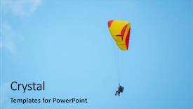  Presentation with airplane night sky cloud - Amazing PPT theme having free switzerland - tandem paragliders flying backdrop and a light blue colored foreground