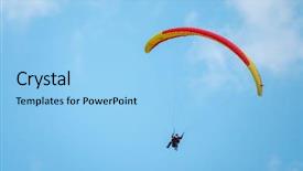  Presentation with flying - Slide set consisting of free switzerland - tandem paragliders flying background and a light blue colored foreground