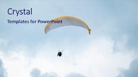  Presentation with sky - Slide set with free switzerland - tandem paragliders flying background and a sky blue colored foreground