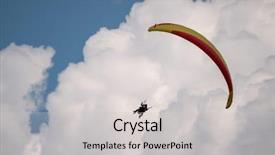  Presentation with sky - Presentation design featuring free switzerland - tandem paragliders flying background and a light gray colored foreground