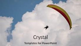  Presentation with sky - Cool new PPT theme with free switzerland - tandem paragliders flying backdrop and a light gray colored foreground
