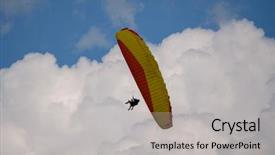  Presentation with airplane night sky cloud - Slide set enhanced with free switzerland - tandem paragliders flying background and a light gray colored foreground
