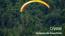  Presentation with wood - Presentation theme consisting of free switzerland - tandem paragliders flying background and a tawny brown colored foreground