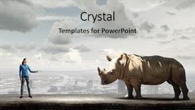  Presentation with lead - Cool new slides with free tame - young woman in casual holding backdrop and a  colored foreground