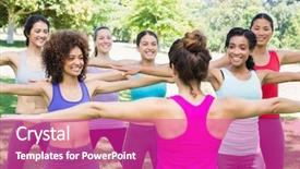  Presentation with diversity inclusion women - Presentation design featuring free teachers - happy women exercising with female background and a  colored foreground