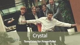  Presentation with office chair - PPT theme with team building free - business people group at modern background and a mint green colored foreground