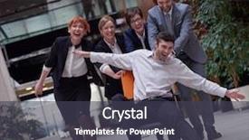  Presentation with group of people silhouettes walking - PPT theme featuring team building free - business people group at modern background and a  colored foreground