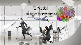  Presentation with office life - Beautiful presentation featuring team building free - crazy office life backdrop and a light gray colored foreground