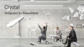  Presentation with office life - Theme featuring team building free - crazy office life background and a light gray colored foreground