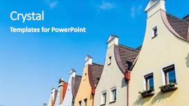  Presentation with free traditional - Presentation theme having team building free - townhouses with traditional gables background and a teal colored foreground