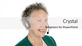  Presentation with customer service - Presentation theme consisting of free technicial - friendly senior customer service representative background and a  colored foreground