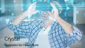  Presentation with technical - Presentation theme with free technicial - technical screen with little pyramids background and a light blue colored foreground