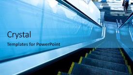  Presentation with trade company - Presentation theme consisting of free technicial - top of gray escalator background and a light blue colored foreground