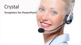  Presentation with nineteenth century woman - Colorful PPT theme enhanced with free telephone - beautiful young laughing cheerful woman backdrop and a sky blue colored foreground