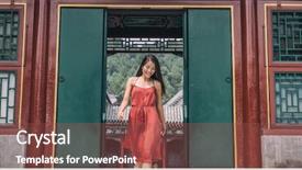  Presentation with free traditional - Presentation theme consisting of free tempeltes - beautiful woman walking through old background and a tawny brown colored foreground