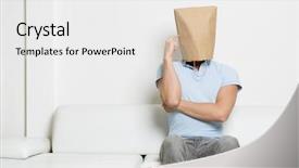  Presentation with anonymous - Slide deck with free tempeltes - inquiring anonymous man with head background and a white colored foreground