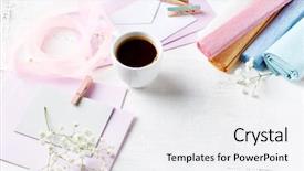  Presentation with art craft - Audience pleasing slides consisting of free templat flower - assorted paper craft and art backdrop and a white colored foreground