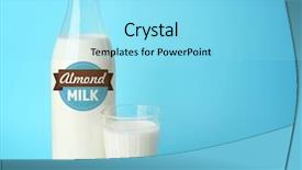  Presentation with almond milk - Slide set with free templates - bottle and glass of almond background and a arctic colored foreground