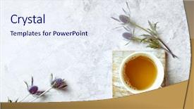  Presentation with holly - Presentation theme with free templates - cup of tea and sea background and a sky blue colored foreground