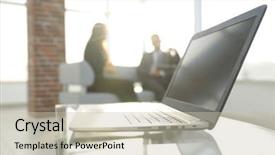  Presentation with focus - Amazing slides having free templates - focus on laptop backdrop and a soft green colored foreground