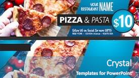  Presentation with taste - Cool new presentation theme with free templates - restaurant gift voucher flyer template backdrop and a teal colored foreground