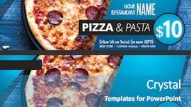  Presentation with taste - Colorful PPT layouts enhanced with free templates - restaurant gift voucher flyer template backdrop and a teal colored foreground