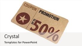  Presentation with coupon - Cool new PPT theme with free templates - sale coupon voucher tag vintage backdrop and a lemonade colored foreground