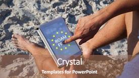  Presentation with european union - Amazing presentation theme having free text on european union backdrop and a coral colored foreground