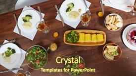  Presentation with meals - PPT theme consisting of free thanksgiving - overview of homemade meals background and a tawny brown colored foreground