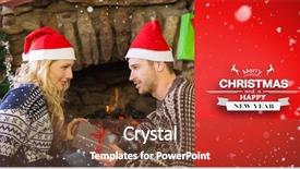  Presentation with gifting - Theme with free themes - man gifting woman in front background and a  colored foreground