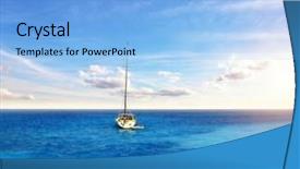  Presentation with sailing - Beautiful slide deck featuring free themes - sailing boat anchoring on open backdrop and a  colored foreground