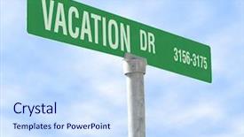  Presentation with street - Slide deck enhanced with free themes - themed street sign background and a sky blue colored foreground