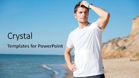  Presentation with close up of young girls - Beautiful PPT layouts featuring free thoughts - closeup of attractive young man backdrop and a light blue colored foreground