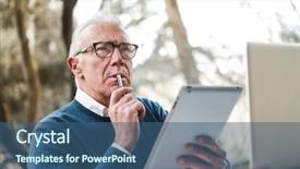  Presentation with taking notes - Colorful presentation theme enhanced with free thoughts - senior man taking notes outside backdrop and a  colored foreground