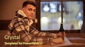  Presentation with free - Theme consisting of free-time-lifestyle-a-modern background and a tawny brown colored foreground