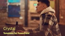  Presentation with order - Slide set with free-time-lifestyle-a-modern background and a tawny brown colored foreground