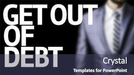  Presentation with free trade - Beautiful PPT theme featuring free trade - get out of debt written backdrop and a tawny brown colored foreground