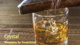  Presentation with free trade - PPT theme featuring free trade - whiskey and cigar background and a tawny brown colored foreground