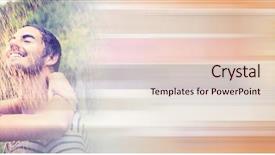  Presentation with blue and orange - Slide set featuring free transitions - couple in rain with blurry background and a lemonade colored foreground