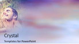  Presentation with rain - Colorful slide deck enhanced with free transitions - couple in rain with blurry backdrop and a light blue colored foreground