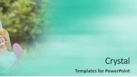  Presentation with green blur floral - Audience pleasing presentation theme consisting of free transitions - elderly couple gardening and laughing backdrop and a arctic colored foreground